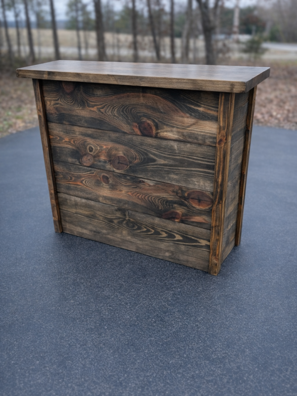 4ft Rustic Dark Walnut Bar