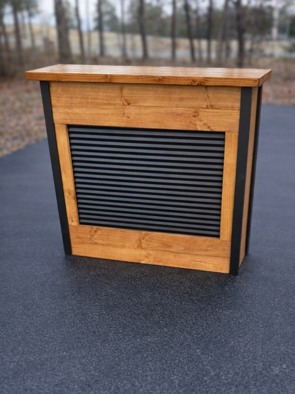 4ft Collapsible Bar (Mahogany with Black Metal)